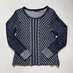 Women's‎ Hannah Navy Blue Angular Cable Knit Sweater Size M